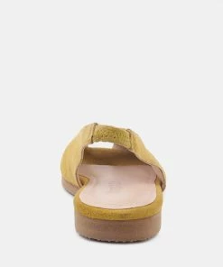 Rag & Co GRETCHEN Mustard Slingback Flat Sandals