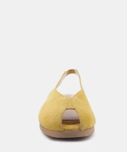 Rag & Co GRETCHEN Mustard Slingback Flat Sandals