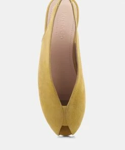 Rag & Co GRETCHEN Mustard Slingback Flat Sandals