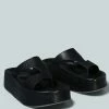 Rag & Co X Sandals HATHAWAY Slip-On Platfrom Sandal In Black 2 Rag & Co X Sandals HATHAWAY Slip-On Platfrom Sandal In Black