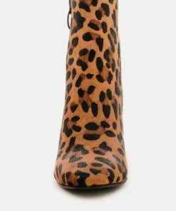 Rag & Co HELEN Leopard Print Block Heel Leather Boots