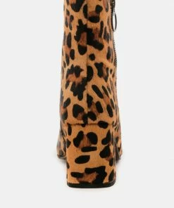 Rag & Co HELEN Leopard Print Block Heel Leather Boots
