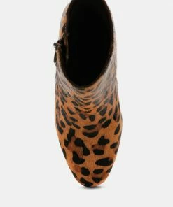 Rag & Co HELEN Leopard Print Block Heel Leather Boots