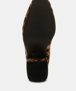 Rag & Co HELEN Leopard Print Block Heel Leather Boots