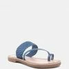 Rag & Co ISIDORA Blue Braided Leather Flat Sandal