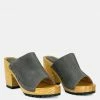 Rag & Co JARRAH Grey Suede Slide Clogs