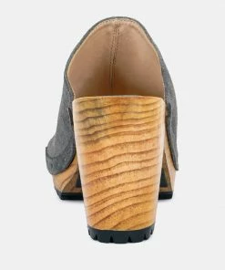 Rag & Co JARRAH Grey Suede Slide Clogs