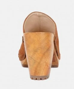 Rag & Co JARRAH Tan Suede Slide Clogs