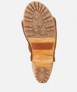 Rag & Co JARRAH Tan Suede Slide Clogs