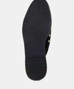 Rag & Co Flats JODIE Black Studded Leather Mule