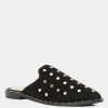 Rag & Co Flats JODIE Black Studded Leather Mule