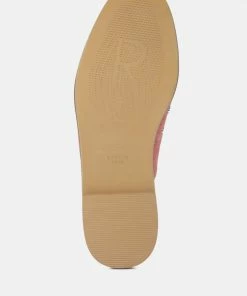 Rag & Co Flats JODIE Dusty Pink Studded Leather Mule