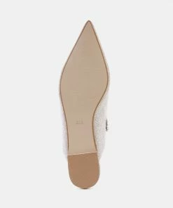 Rag & Co GEODE Mary Jane Cutout Embellished Mules In Beige
