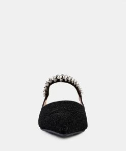 Rag & Co GEODE Mary Jane Cutout Embellished Mules In Black