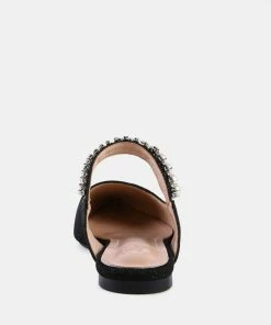 Rag & Co GEODE Mary Jane Cutout Embellished Mules In Black