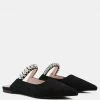 Rag & Co GEODE Mary Jane Cutout Embellished Mules In Black 2 Rag & Co GEODE Mary Jane Cutout Embellished Mules In Black