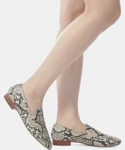 Rag & Co Loafers & Ballerinas JULIA Snake Skin Textured Loafers