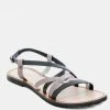 Rag & Co Flats JUNE Black Strappy Flat Leather Sandals 2 Rag & Co Flats JUNE Black Strappy Flat Leather Sandals