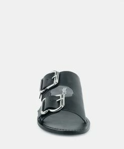 Rag & Co KELLY Black Flat Sandal With Buckle Straps 11 Rag & Co KELLY Black Flat Sandal With Buckle Straps