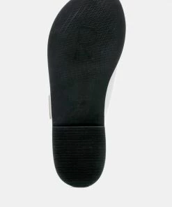 Rag & Co KELLY White Flat Sandal With Buckle Straps