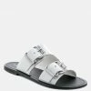 Rag & Co KELLY White Flat Sandal With Buckle Straps