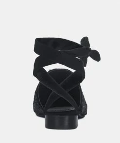 Rag & Co Kuba African Intricate Embroidery Black Mules