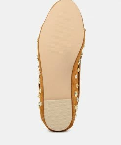 Rag & Co Loafers & Ballerinas LATVIA Tan Metallic Stud Handcrafted Loafers 14 Rag & Co Loafers & Ballerinas LATVIA Tan Metallic Stud Handcrafted Loafers