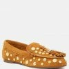 Rag & Co Loafers & Ballerinas LATVIA Tan Metallic Stud Handcrafted Loafers