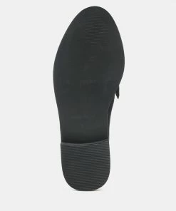 Rag & Co LENA Black Suede Walking Loafer Mules Loafers & Ballerinas