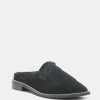 Rag & Co LENA Black Suede Walking Loafer Mules Loafers & Ballerinas