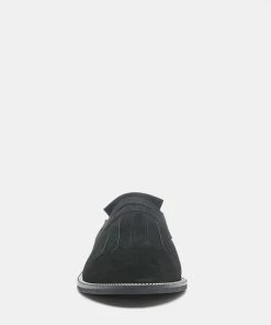 Rag & Co LENA Black Suede Walking Loafer Mules Loafers & Ballerinas