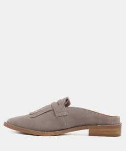 Rag & Co Loafers & Ballerinas LENA Taupe Suede Walking Loafer Mules