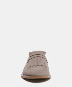 Rag & Co Loafers & Ballerinas LENA Taupe Suede Walking Loafer Mules
