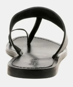 Rag & Co Flats LEONA Black Thong Flat Sandals