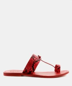 Rag & Co Flats LEONA Snake Print Thong Flat Sandals