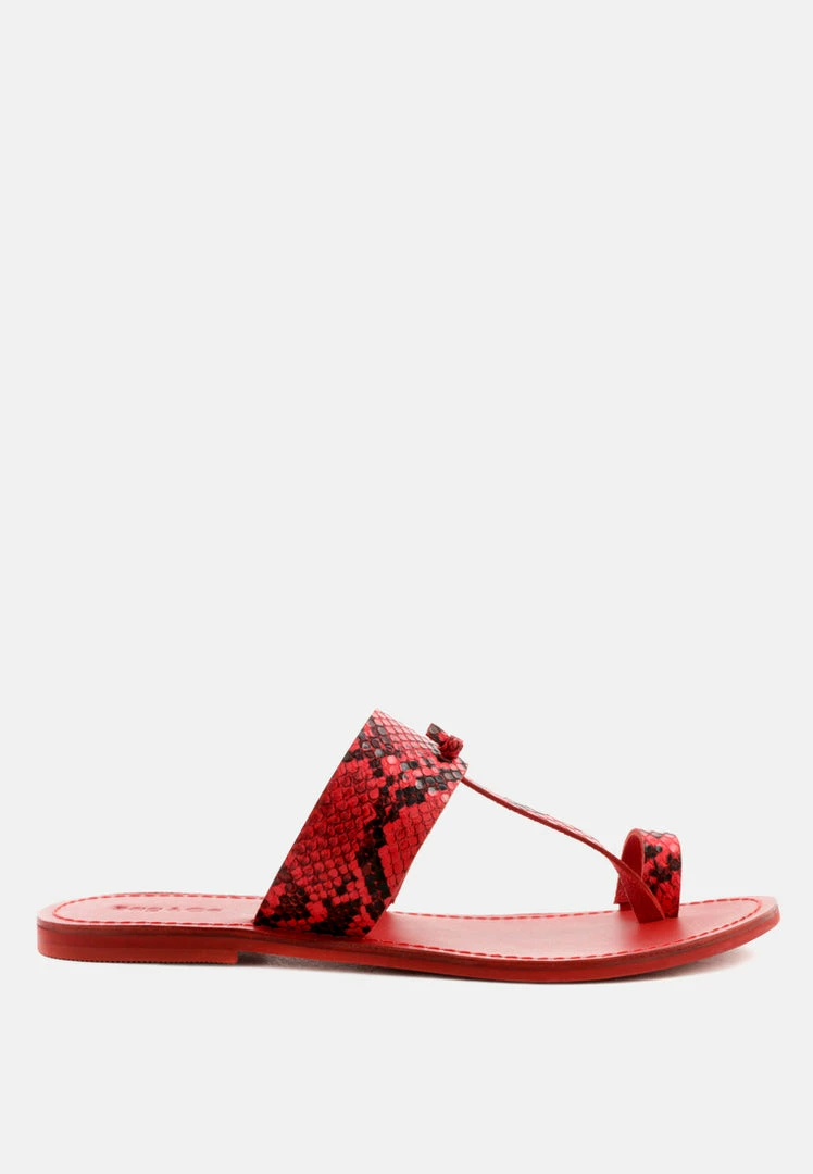 Rag & Co Flats LEONA Snake Print Thong Flat Sandals 4 Rag & Co Flats LEONA Snake Print Thong Flat Sandals