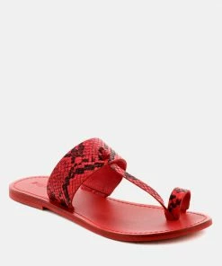 Rag & Co Flats LEONA Snake Print Thong Flat Sandals