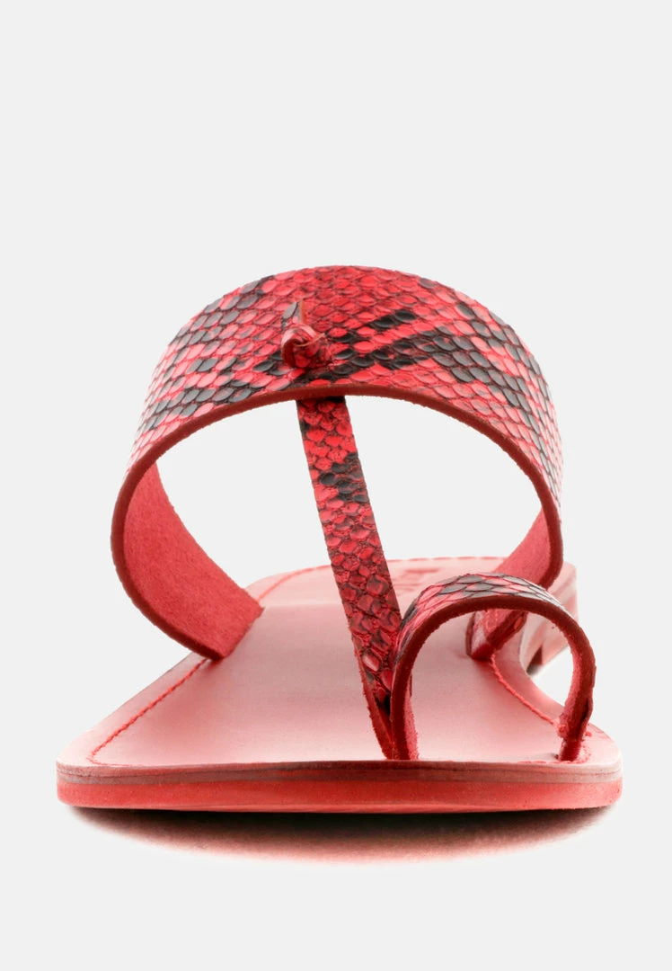 Rag & Co Flats LEONA Snake Print Thong Flat Sandals 5 Rag & Co Flats LEONA Snake Print Thong Flat Sandals