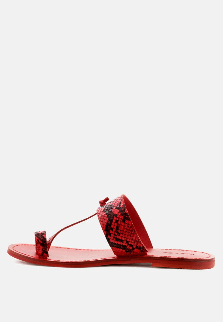 Rag & Co Flats LEONA Snake Print Thong Flat Sandals 6 Rag & Co Flats LEONA Snake Print Thong Flat Sandals