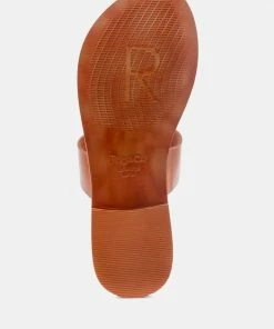 Rag & Co LEONA Tan Thong Flat Sandals Flats