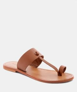 Rag & Co LEONA Tan Thong Flat Sandals Flats
