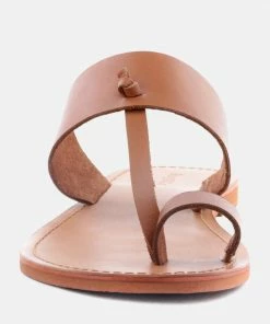 Rag & Co LEONA Tan Thong Flat Sandals Flats