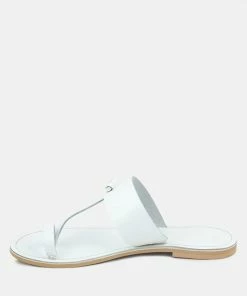Rag & Co LEONA White Thong Flat Sandals