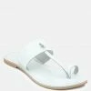 Rag & Co LEONA White Thong Flat Sandals