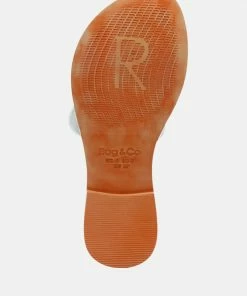 Rag & Co LEONA White Thong Flat Sandals