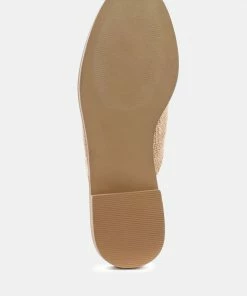 Rag & Co Flats LIA Camel Handcrafted Canvas Mules