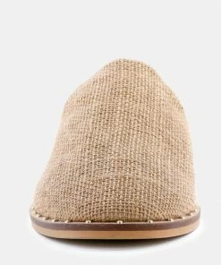 Rag & Co Flats LIA Camel Handcrafted Canvas Mules