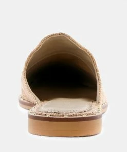 Rag & Co Flats LIA Camel Handcrafted Canvas Mules