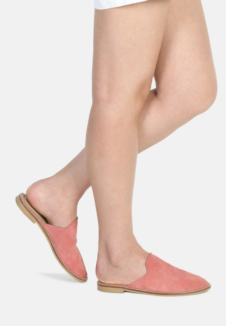 Rag & Co LIA Dusty Pink Handcrafted Suede Mules 9 Rag & Co LIA Dusty Pink Handcrafted Suede Mules