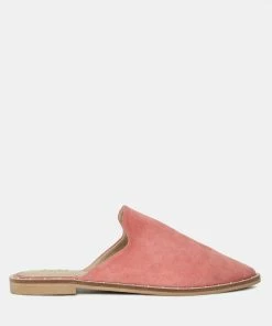 Rag & Co LIA Dusty Pink Handcrafted Suede Mules